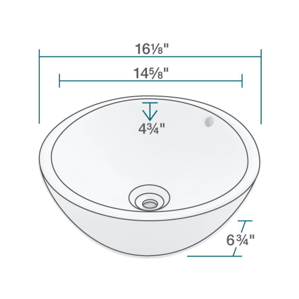 MRDirect Vitreous China Circular Vessel Bathroom Sink with Overflow
